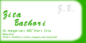 zita bathori business card